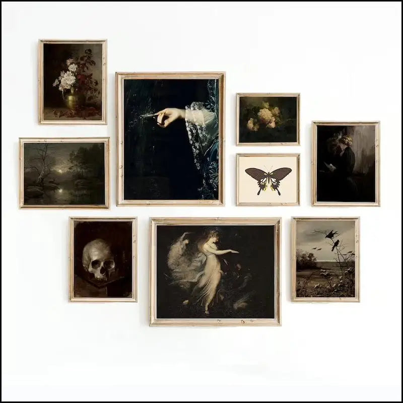 Gothic Victorian Skeleton Canvas Poster Wall Art Decor