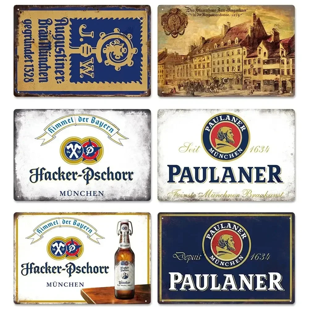 German Beer Tin Sign Decor for Bar, Pub, Man Cave