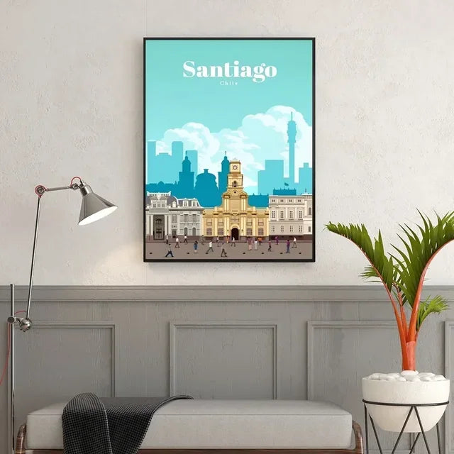 Vintage World Cities Poster Sticker - DIY Home Decor