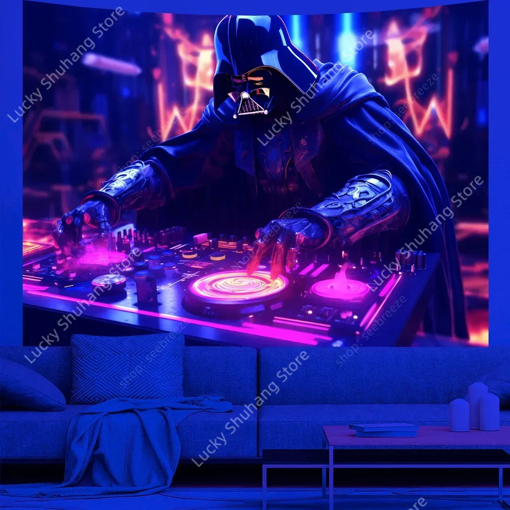 UV Reactive Anime Tapestry for Kawaii Room Decor