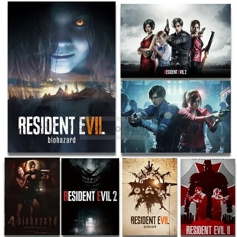 Resident Evil Vintage Posters - Canvas Wall Art Decor