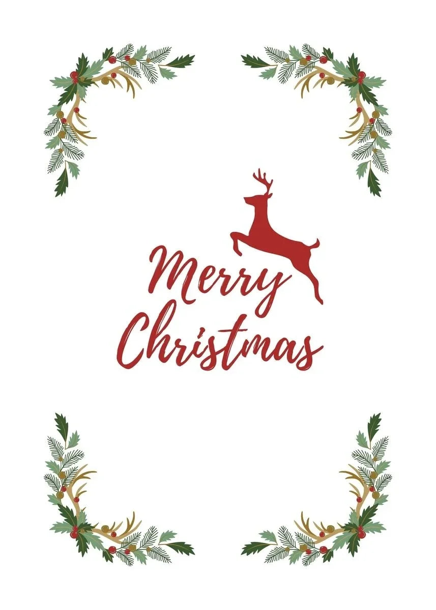 Christmas Tree Deer Canvas Art Poster Wall Decor