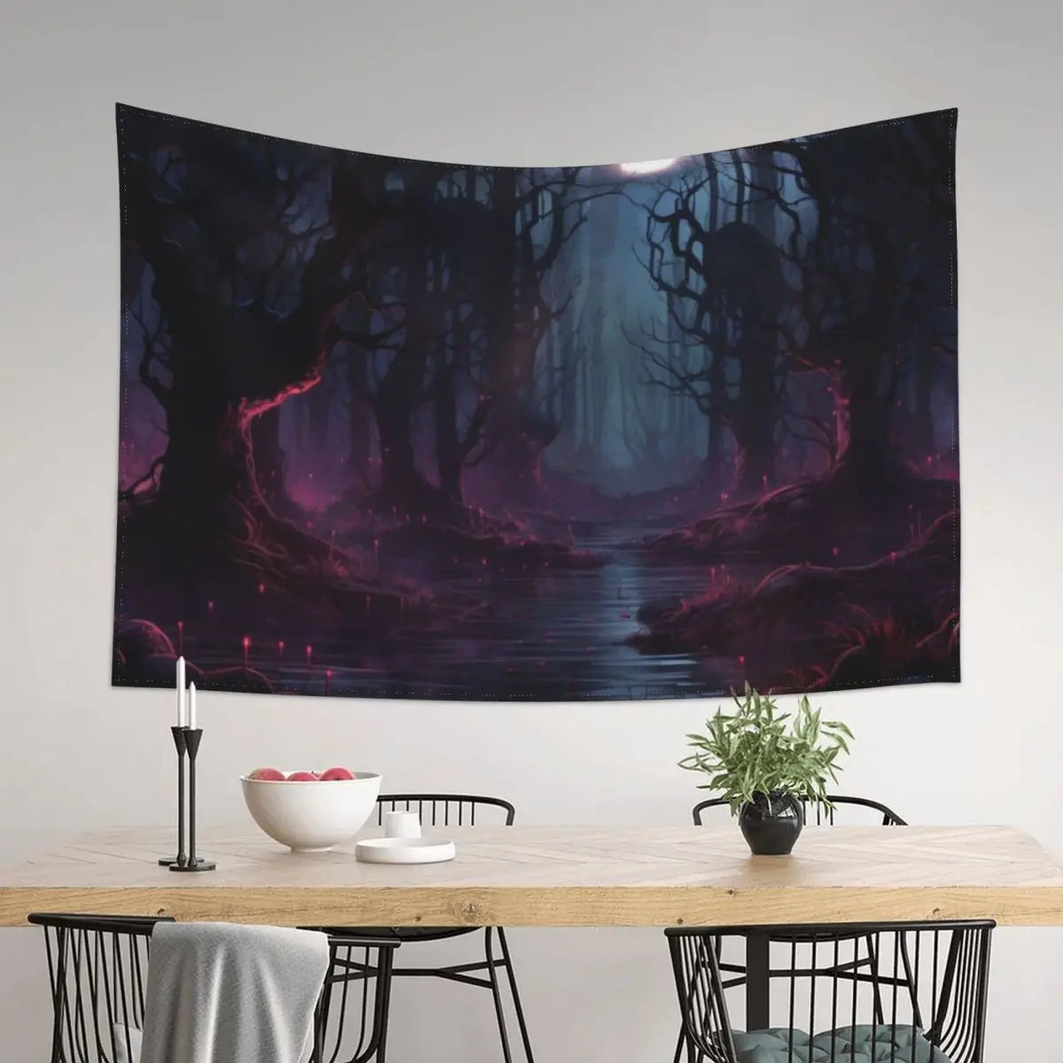 Dark Forest Wall Tapestry - Magical Room Decor