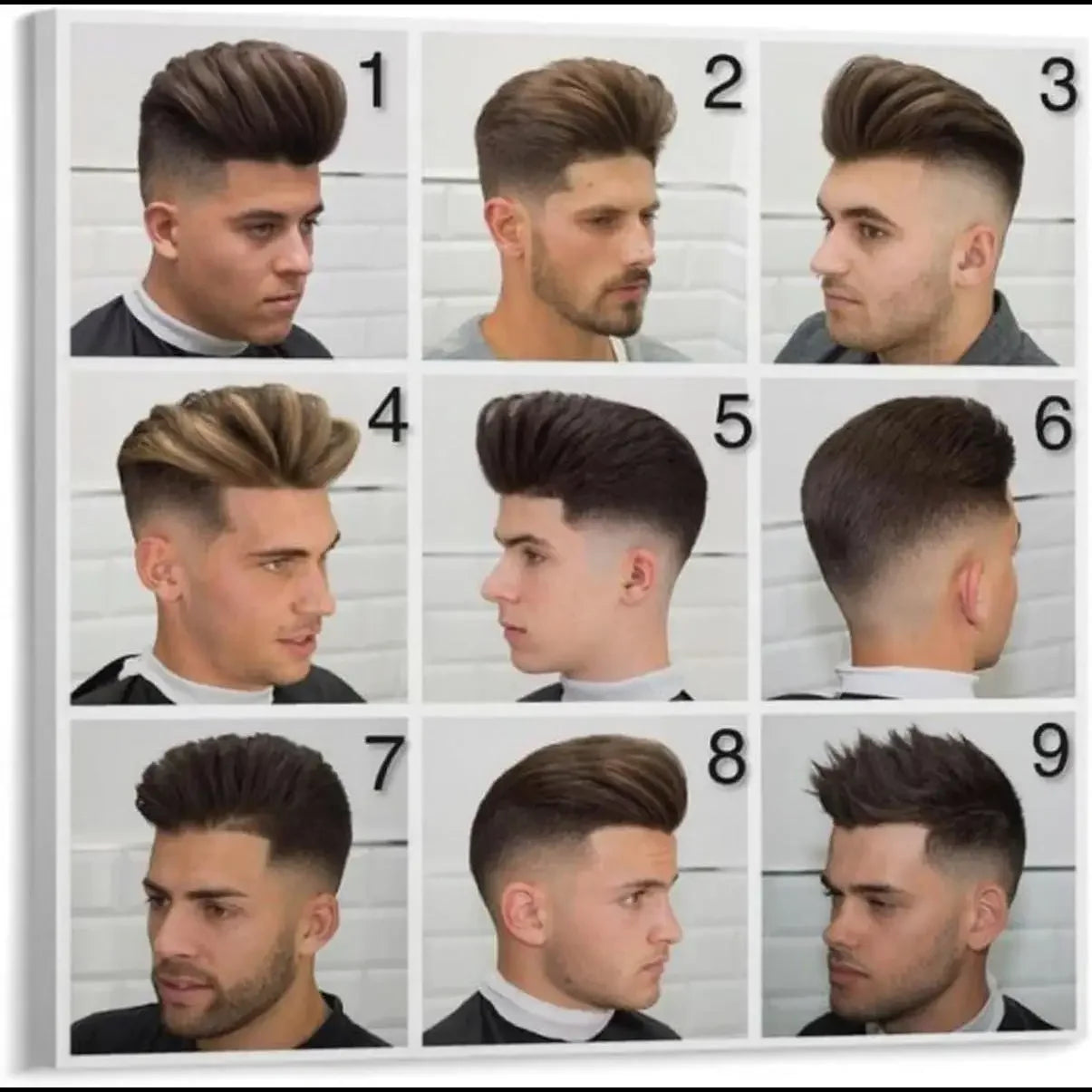 Men's Hairstyle Guide Poster - Barber Shop Wall Art Decor