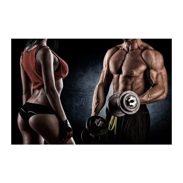 Bodybuilding Girl Canvas Art Gym Decor Poster