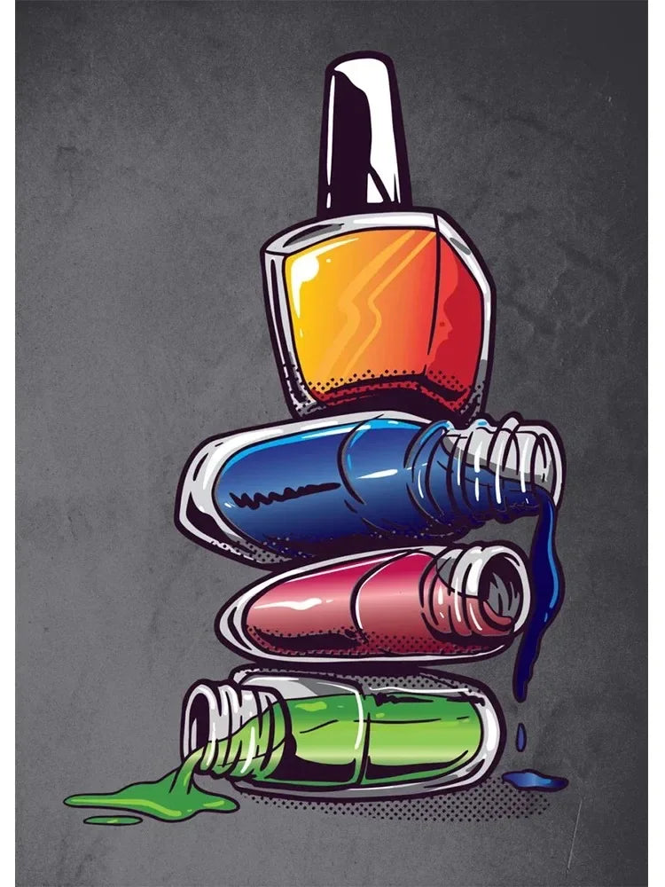 Nail Polish Canvas Art Poster for Salon Decor