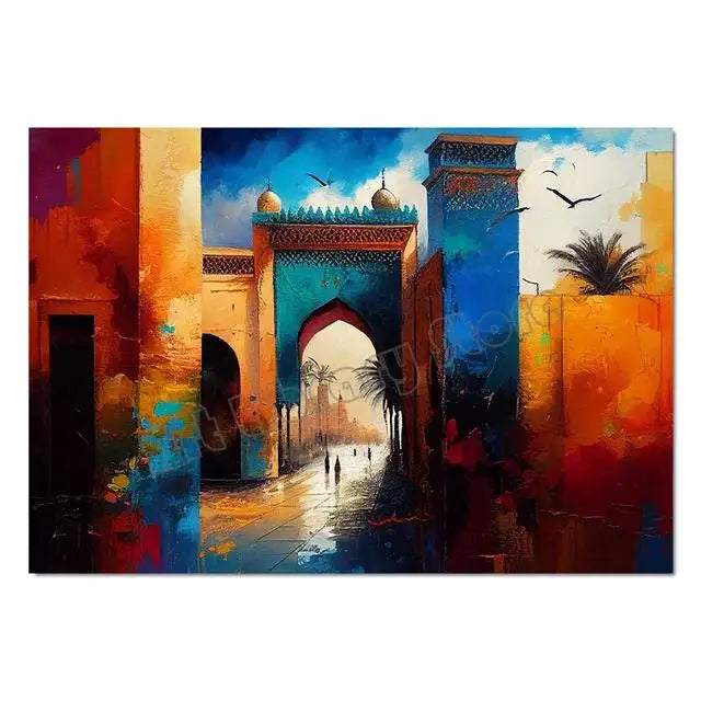 Moroccan Landscape Vases Canvas Art for Boho Decor