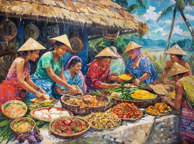 Filipino Cuisine Kamayan Canvas Art Print Decor
