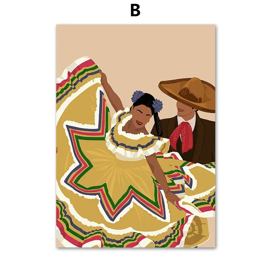 Spanish Dance Canvas Art: Modern Wall Decor Poster