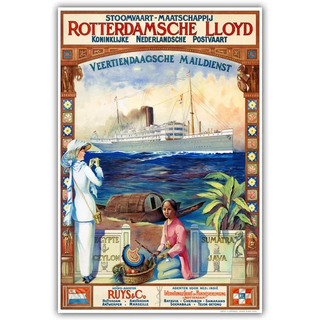 Austria Belgium Vintage Travel Poster Wall Art Print