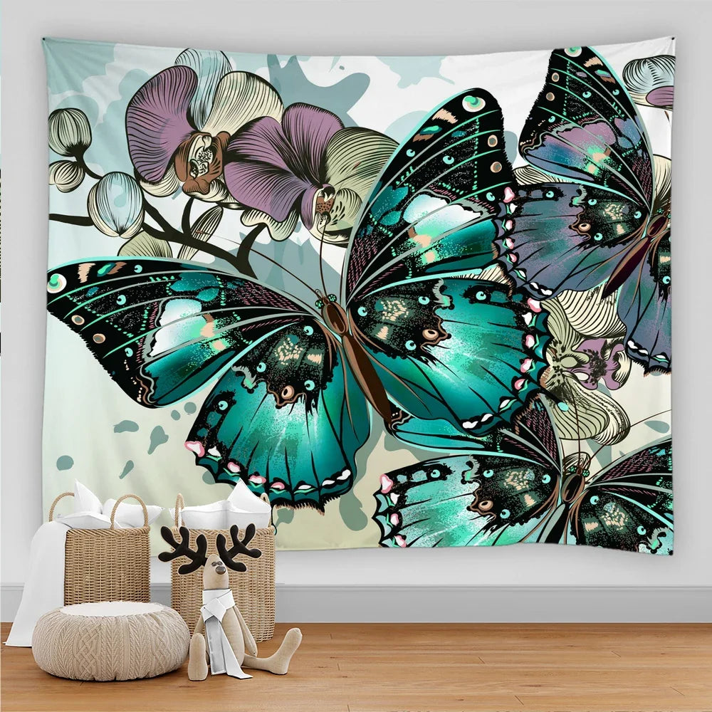 3D Butterfly Tapestry Wall Art Decor for Bedroom
