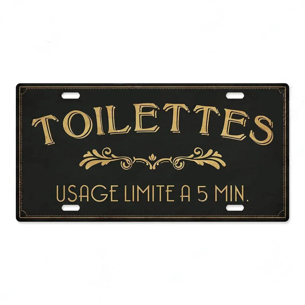 Vintage Metal Restroom Sign Wall Decor Plaque