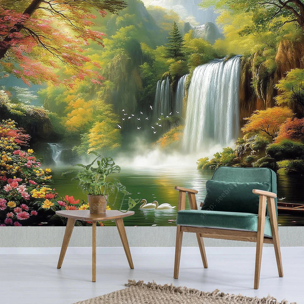 Waterfall Tapestry Nature Wall Art for Bedroom Decor