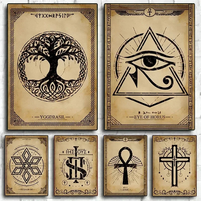 Eye of Horus Tree of Life Canvas Poster Wall Art