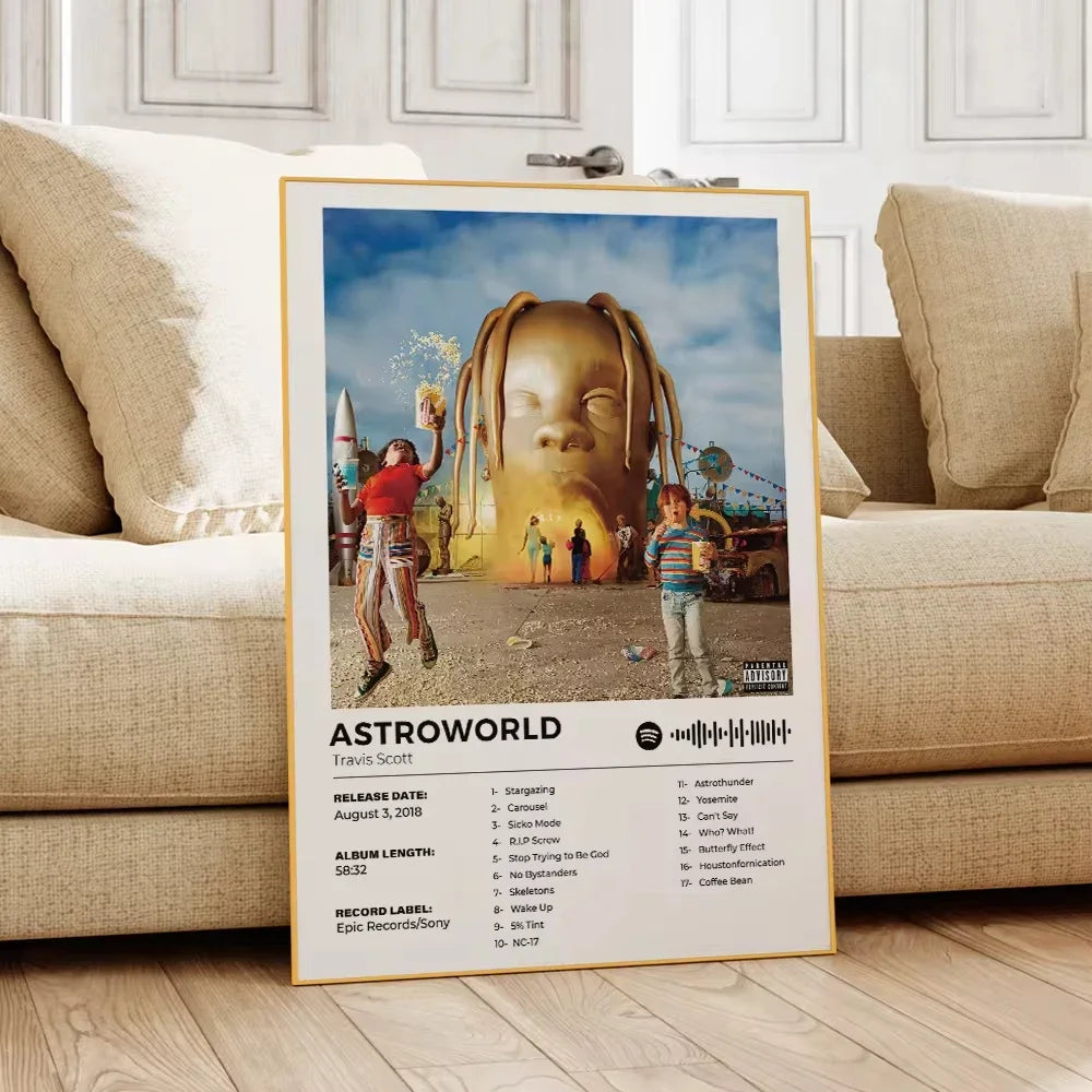 Travis Scott Astroworld Album Art Canvas Poster Decor