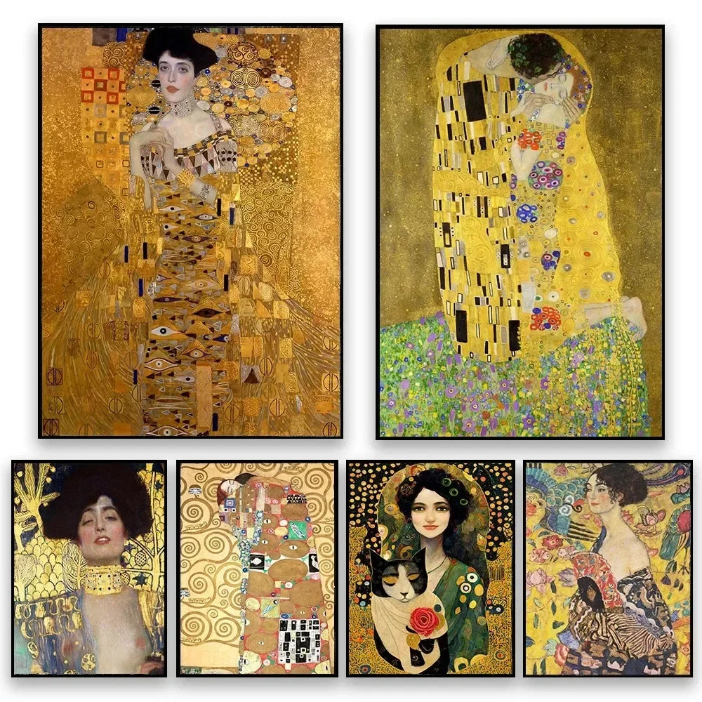 Klimt The Kiss Gold Canvas Art Print Wall Decor