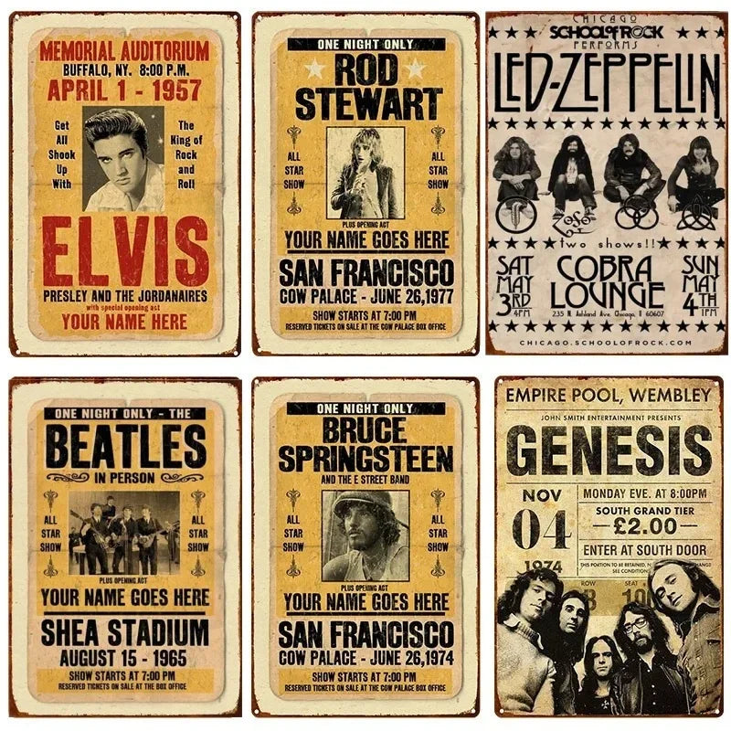 Johnny Cash Vintage Metal Sign - Rock N Roll Decor