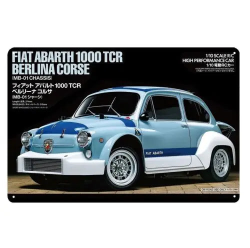 Vintage RC Car Metal Sign - Tamiya Fiat Abarth Art