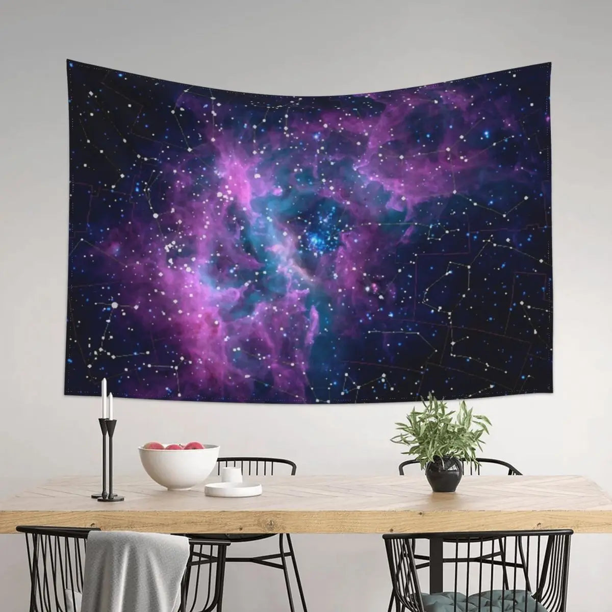 Kawaii Pink Nebula Tapestry Korean Aesthetic Decor