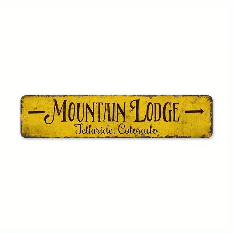 Lake Paradise Morse Tin Sign: Home Bar Wall Decor