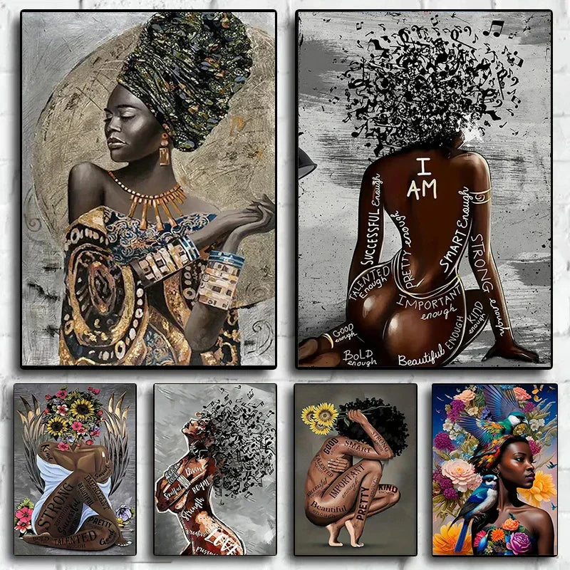 Black Woman Graffiti Canvas Art - Modern Wall Decor Poster