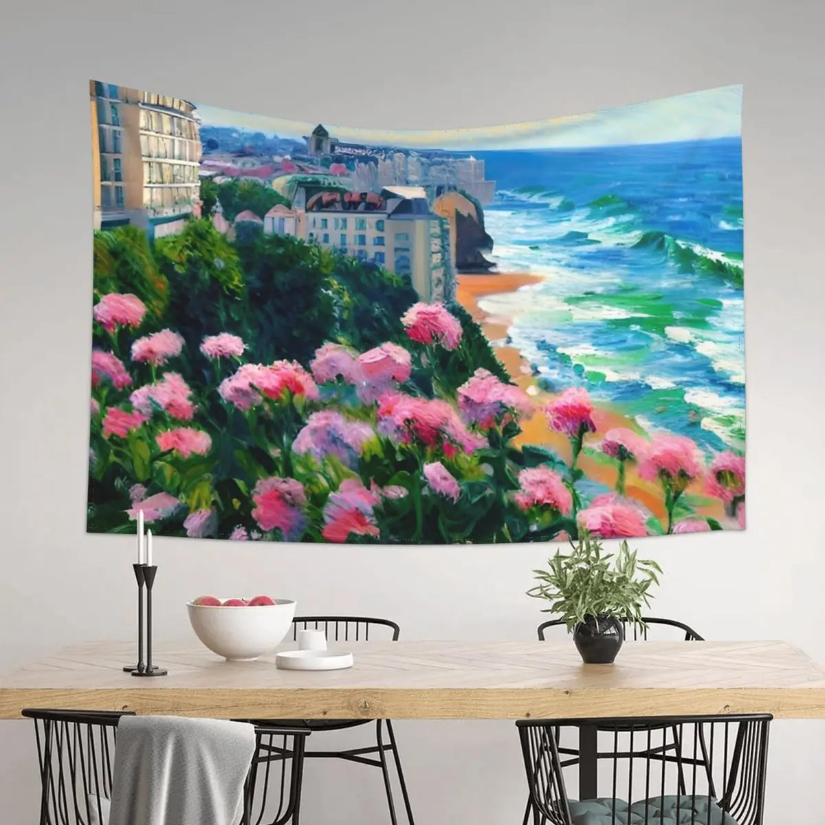 Biarritz France Oil Painting Tapestry Wall Decor
