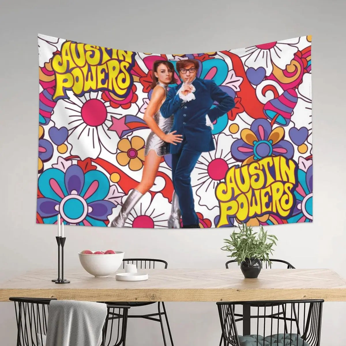 Austin Powers Anime Tapestry Kawaii Room Decor