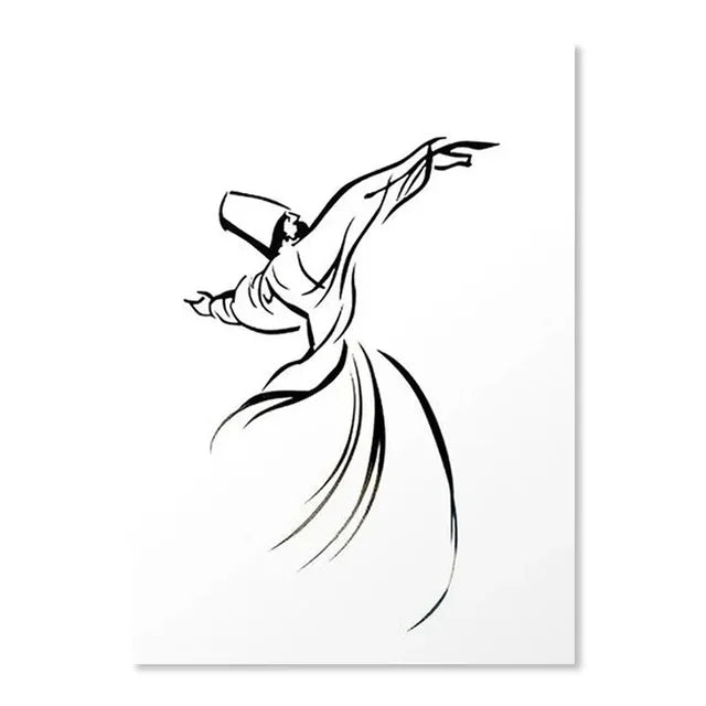 Rumi Sufi Dance Islamic Girl Canvas Art Print Decor