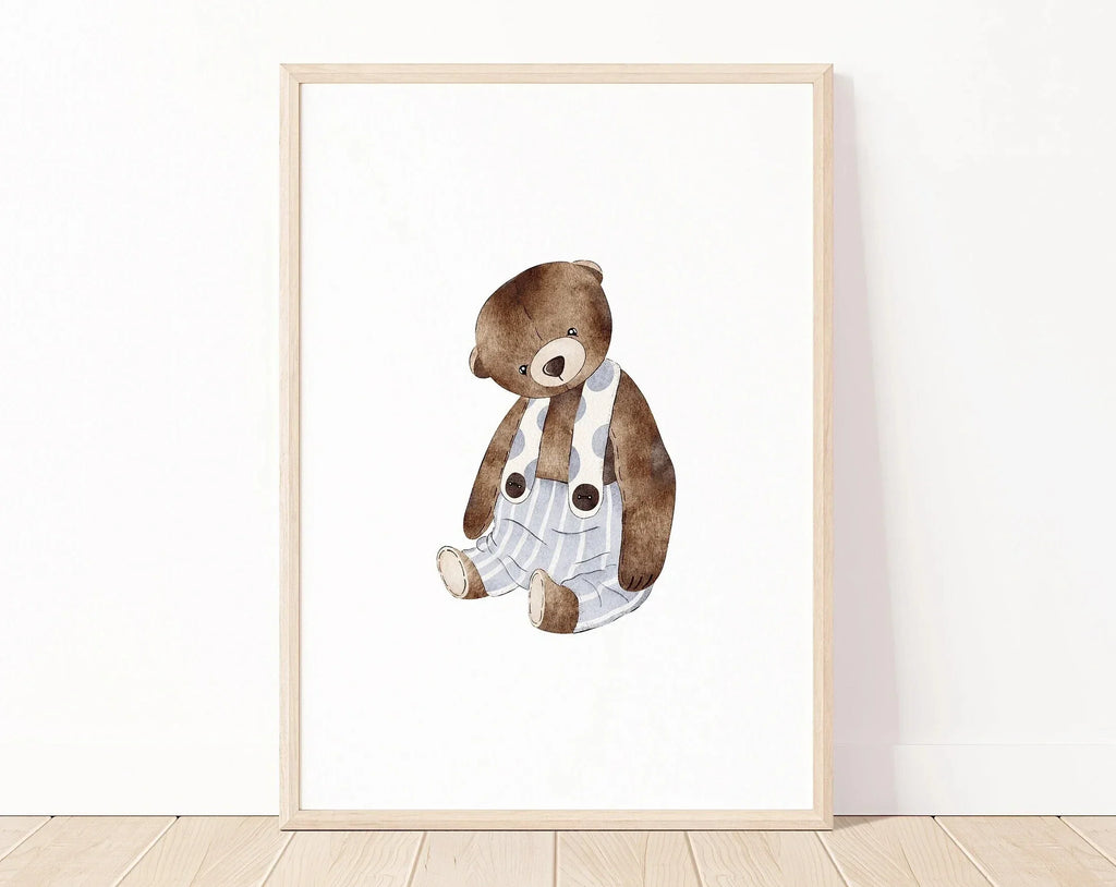 Ballet Bear Canvas Art - Cute Minimalist Nursery Decor
