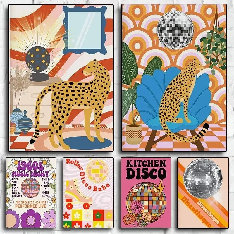 Disco Ball Canvas Art for Home Bar Decor