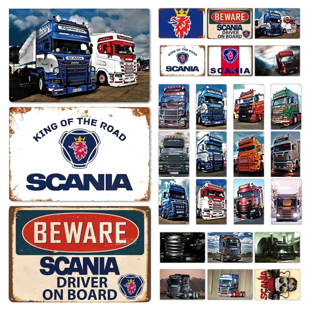 Vintage Truck Metal Signs for Garage Bar Decor