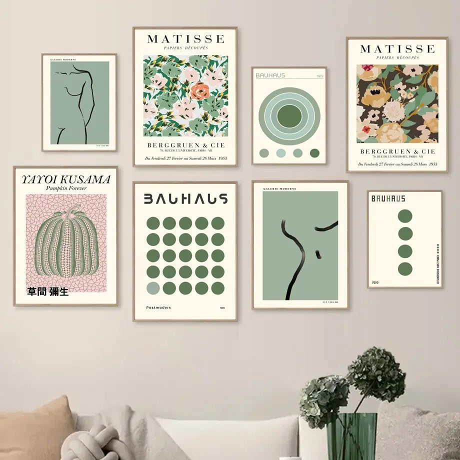 Matisse Kusama Flower Canvas Art Nordic Bauhaus Poster