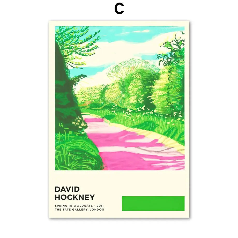 Hockney Green Forest Canvas Art Nordic Wall Decor