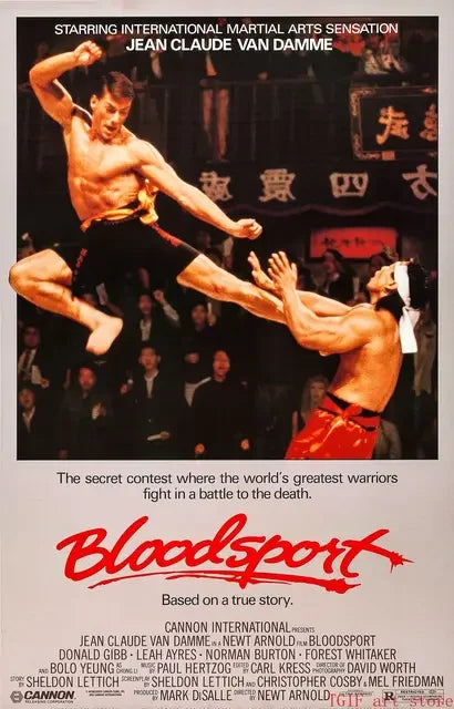 Bloodsport Movie Poster Canvas - Van Damme Kung Fu Decor