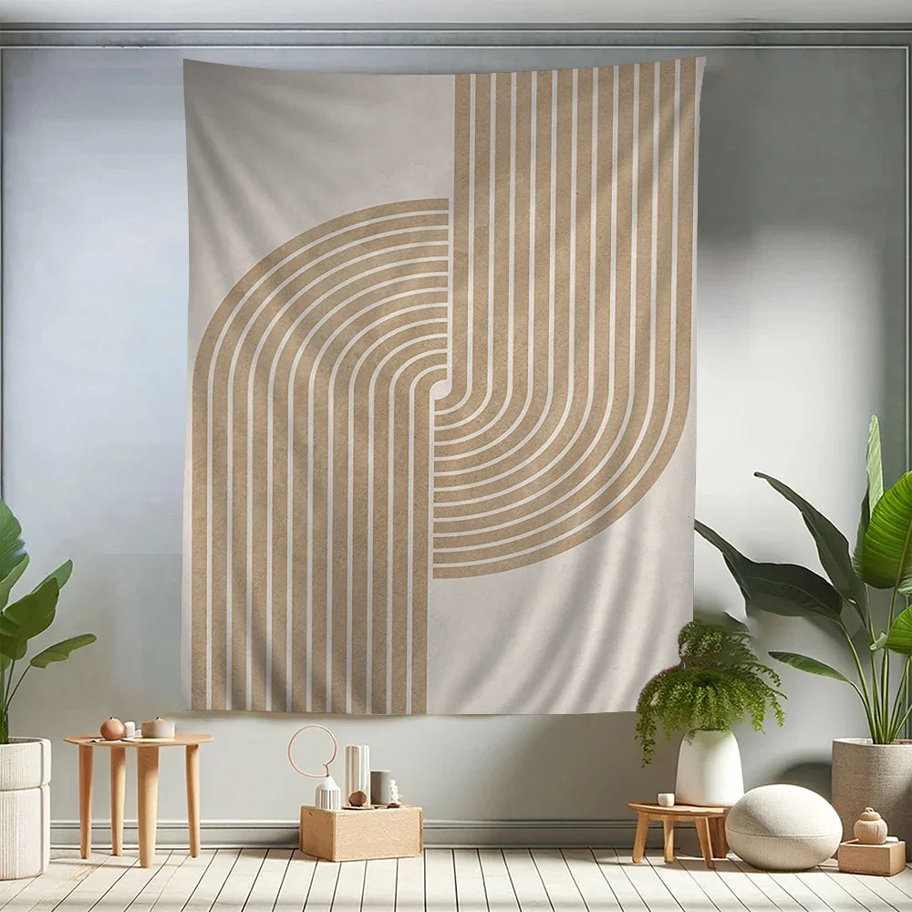 Abstract Line Art Tapestry - Sci-Fi Room Decor