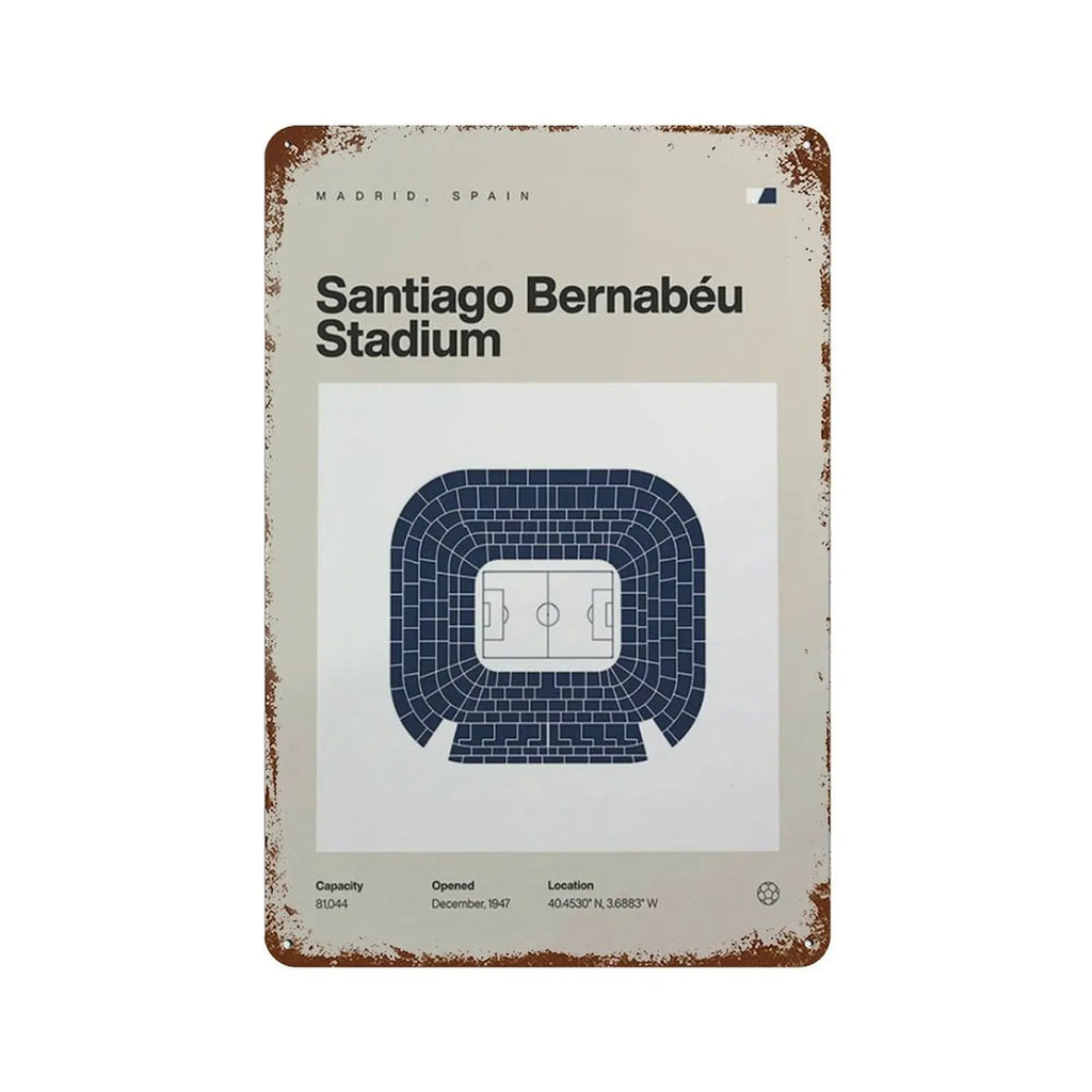 Nordic Style Football Stadium Metal Wall Art Poster