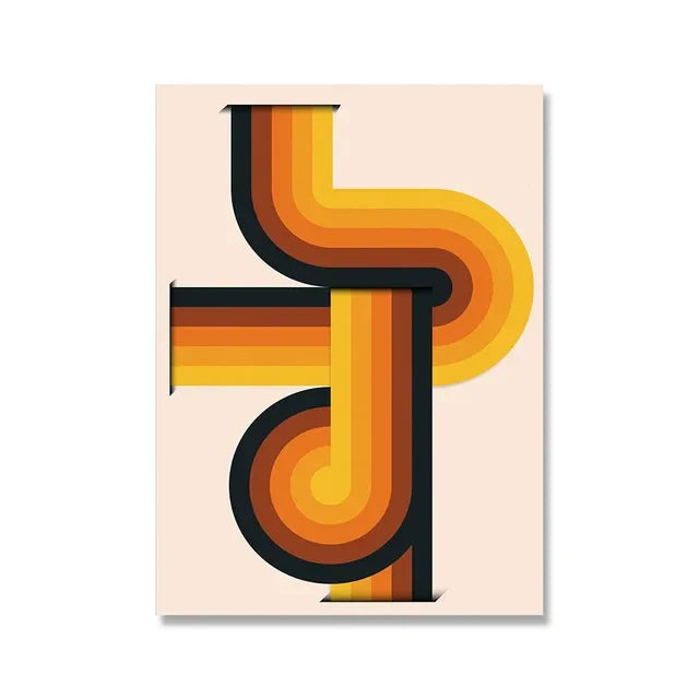 Retro Abstract Canvas Art Prints for Living Room Decor