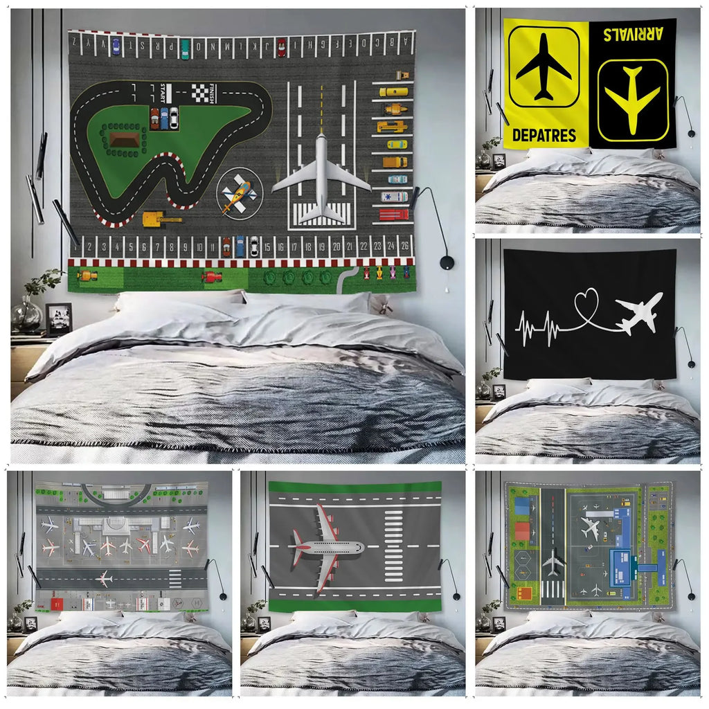 Anime Airplane Tapestry for Living Room Decor