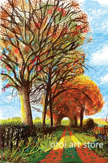 David Hockney Floral Landscape Canvas Art Prints