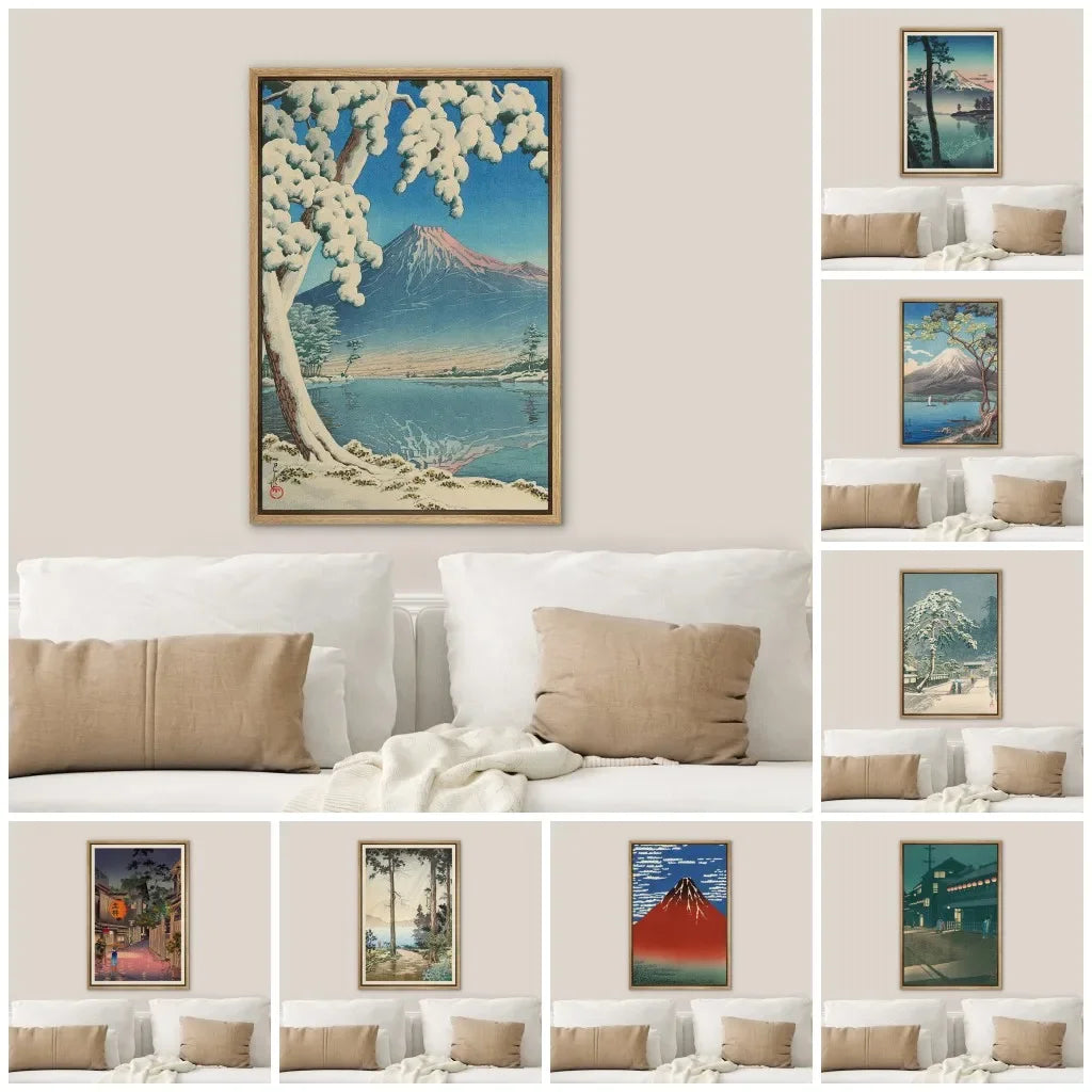 Kawase Hasui Ukiyoe Landscape Canvas Wall Art Prints