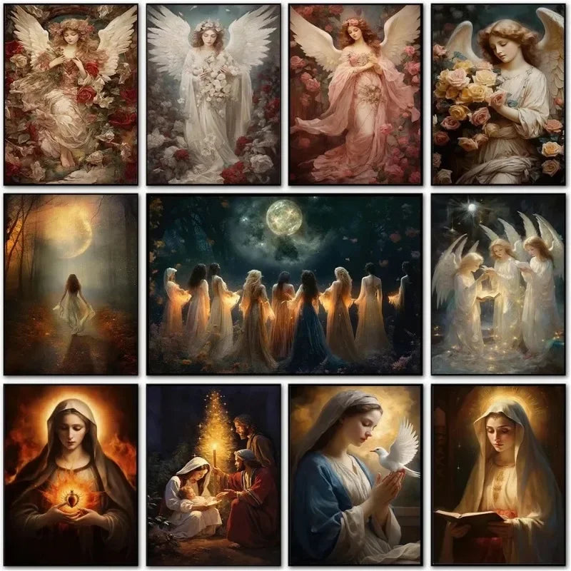 Angel Witchy Women Canvas Art - Christmas Wall Decor