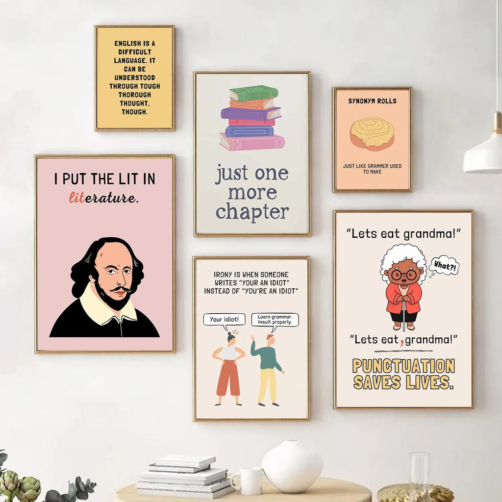 English Grammar Poster: Punctuation Canvas Wall Art