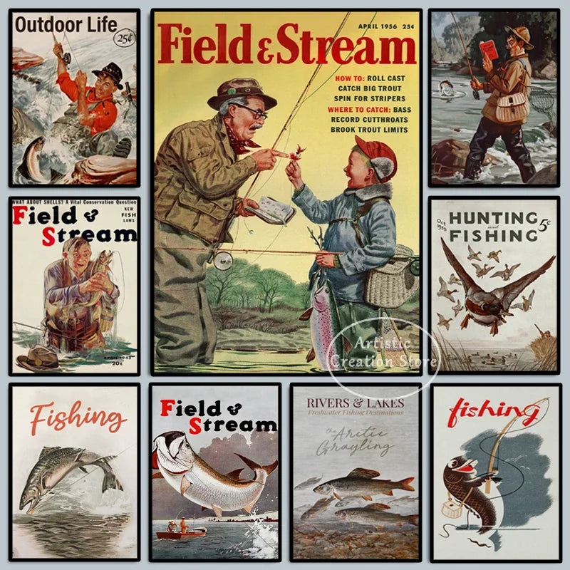Grayling Fishing Poster Canvas Print - Gift for Fisherman Dad