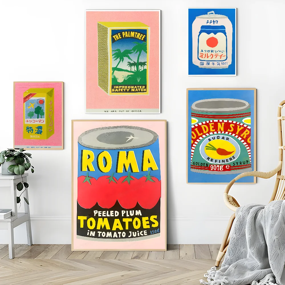 Vintage Sardine Tomato Poster - Home Cafe Decor