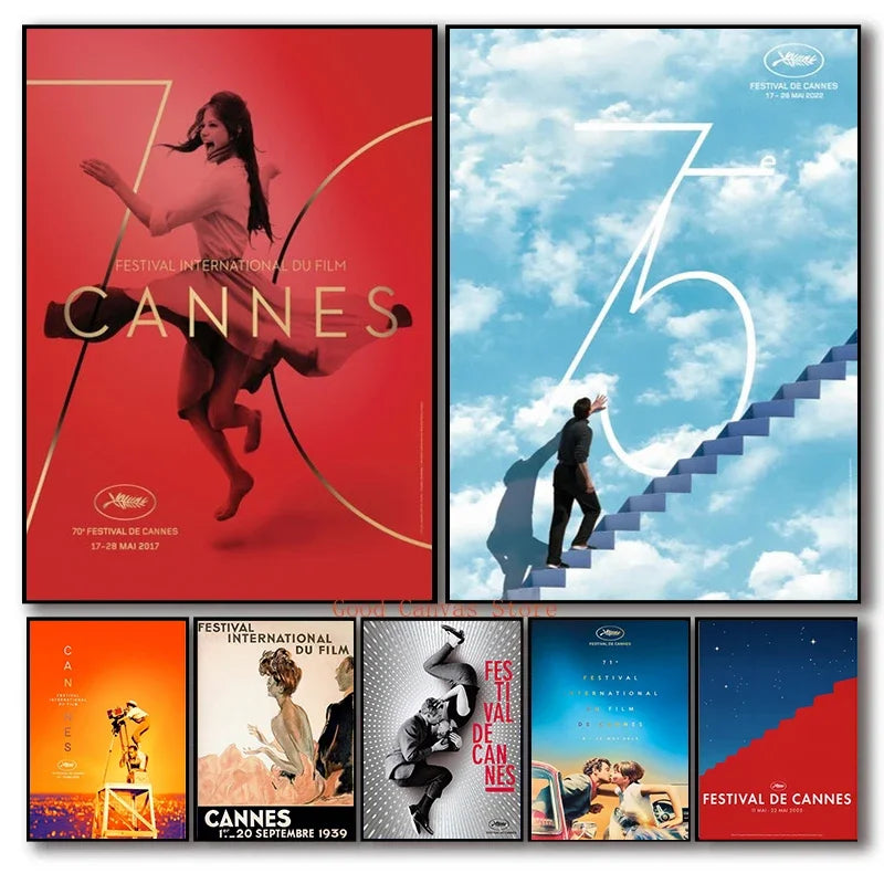 Vintage Cannes Film Festival Canvas Art Prints