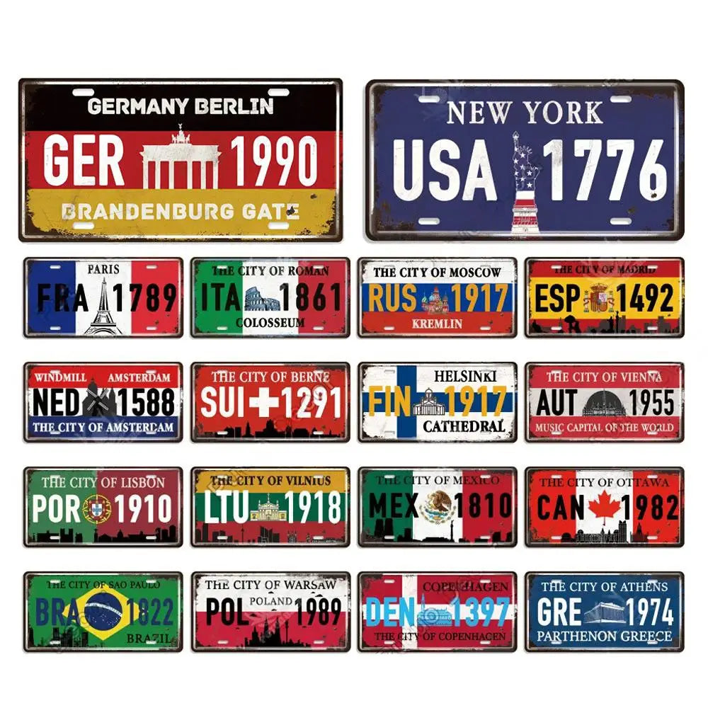 Vintage Metal Country Signs for Man Cave Bar Decor