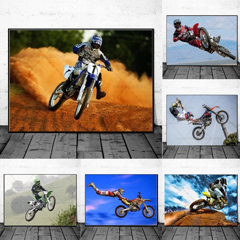 Motocross Racing Canvas Print Wall Art Decor