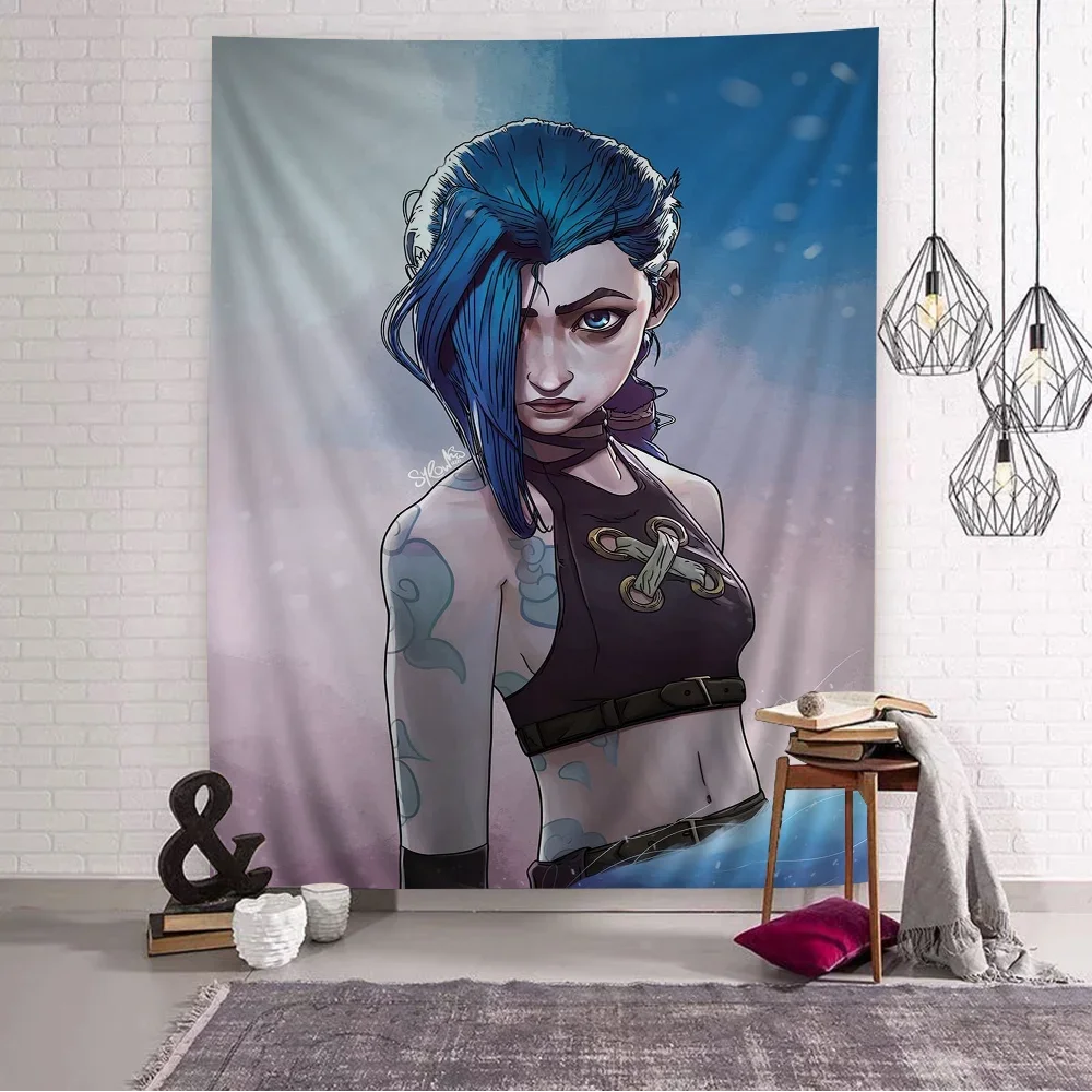 Arcane League Jinx Anime Tapestry Wall Art
