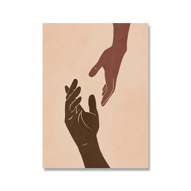 Boho Black Woman Canvas Art - Abstract Wall Decor