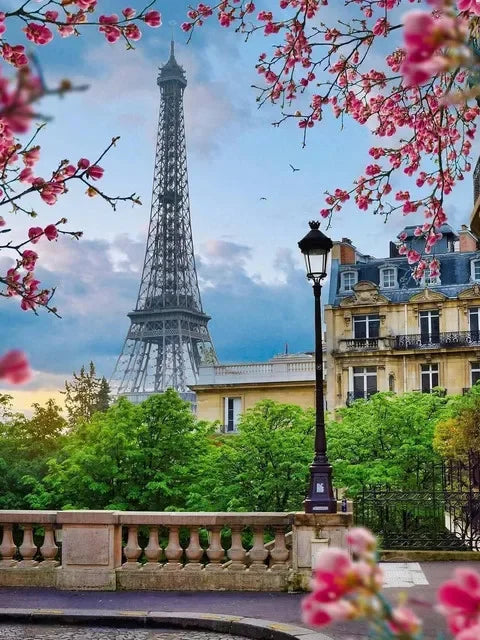 Eiffel Tower Paris Canvas Art - French Poster Prints Decor